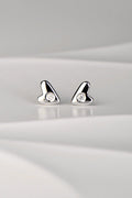 9ct white gold diamond heart stud earrings with high polish finish displayed on a white background from the From The Heart collection by Christine Sadler