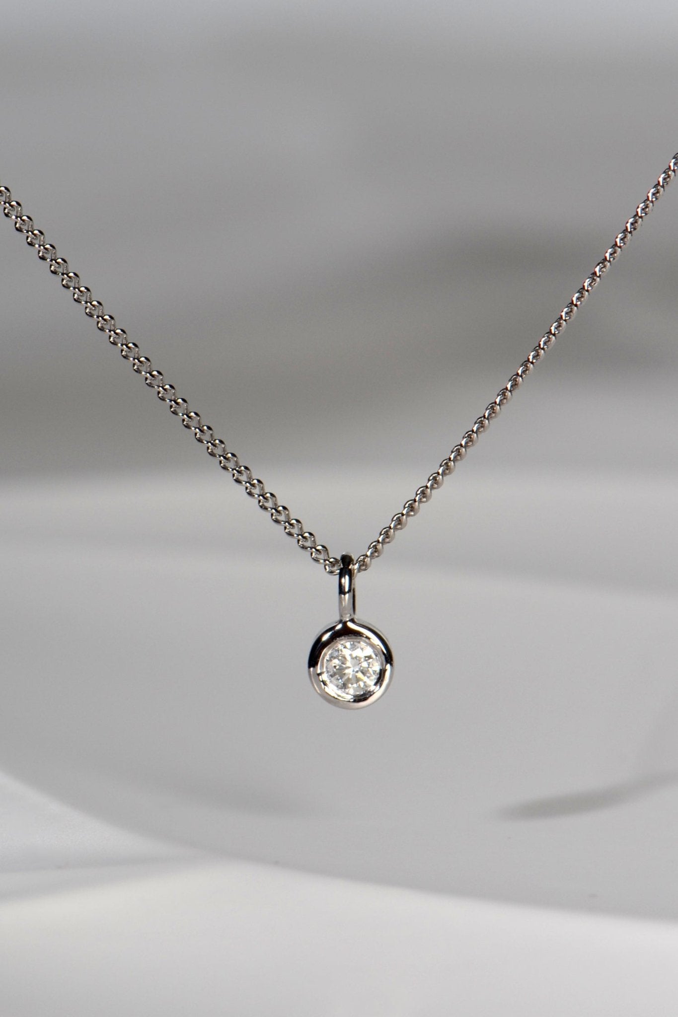 Handmade 9ct white gold lab diamond necklace - Christine Sadler