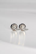 H\andmade 9ct white gold round lab diamond stud earrings - Christine Sadler