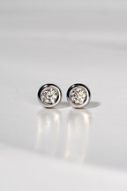 H\andmade 9ct white gold round lab diamond stud earrings - Christine Sadler