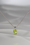 Radiant cut white gold peridot necklace - Necklaces Christine Sadler