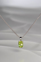 Radiant cut white gold peridot necklace - Necklaces Christine Sadler