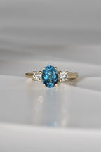 London blue topaz and diamond ring - Ring Christine Sadler Unforgettable Jewellery